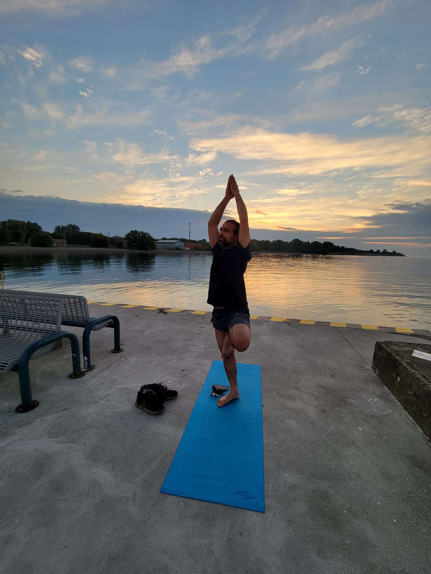 Dr. Nemat practicing yoga